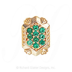 GS537 E - 14 Karat Gold Emerald Slide 